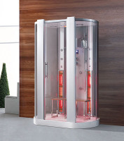 Infrarot Dampfsauna Dampfdusche Sauna 3 in 1! XL Ausführung 160 x 95 x 215 cm Alu white ab Lager